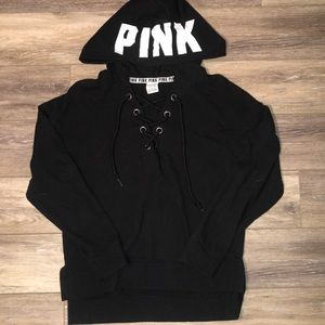 Pink pullover hoodie